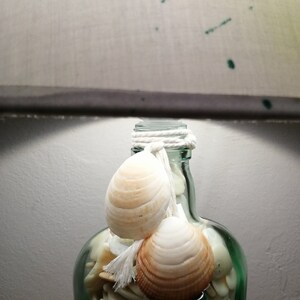 seaside design desk lamp bottle glass and shells image 2