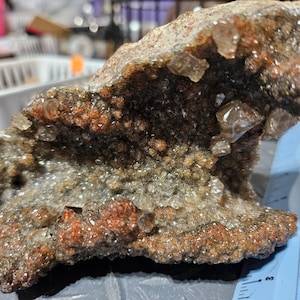 Large Beautiful Rare Red Calcite Specimen !! Druzy Calcite Crystals !!