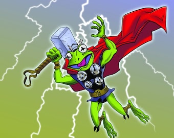 Kermit the Throg | Frog Thor Fan Art, Thor Movie Character, Thor God of Thunder, Funny Thor Ragnarok Loki TVA