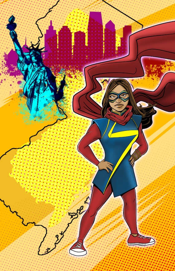 Ms. Marvel Fan Art Representing New Jersey and Jersey City - Etsy