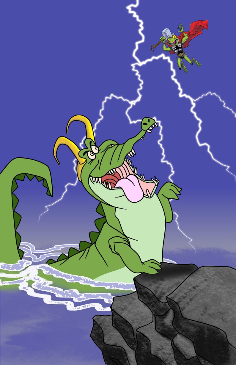 Aligator Loki and Frog Thor Fan Art Mashup image 1