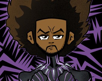 Huey Freeman the Black Panther: Boondocks Marvel Parody Fan Art