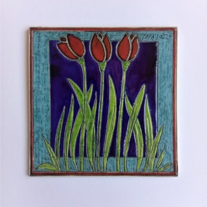 Ceramic tiles, Home decor tiles, Pottery tiles, Ceramic tiles, Flowers motif tile, Wall Hanging Tile, Floral Wall Hanging, Art Tile
