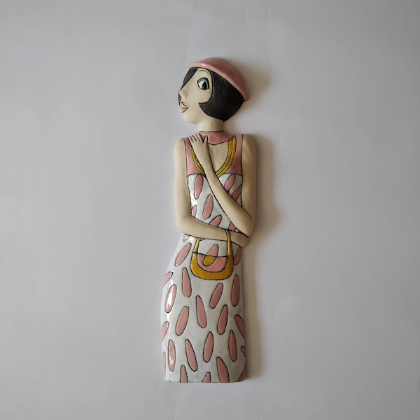 Ceramic art sculpture, Wall decor sculpture, Wall hanging sculpture, Woman sculpture, Home decor sculpture, Modern ceramic, Contemporary art