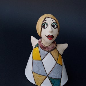 Rzeźba anioła, Rzeźba ręcznie robiona, Rzeźba ceramiczna, Rzeźba nowoczesna, Rzeźba artystyczna, Ceramika ręcznie robiona, Prezent z ceramiki, Dzieło sztuki ceramicznej