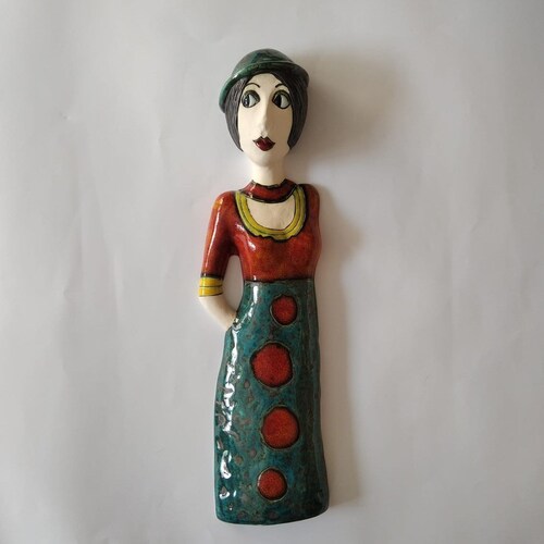 Woman sculpture, Art doll sculpture, Ceramic sculpture, shops 3D wall figure, Modern ceramic, OOAK doll, Wall hanging