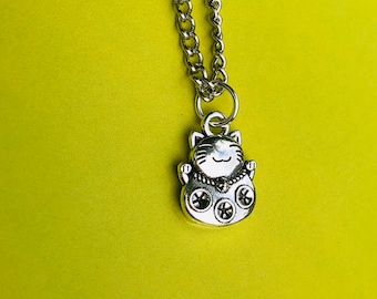 Cioaqpyirow Maneki Neko Cat Necklace,Lucky Cat Pendant,Welcoming Cat Necklace,Chinese Lucky Cat Necklace,HO0E358