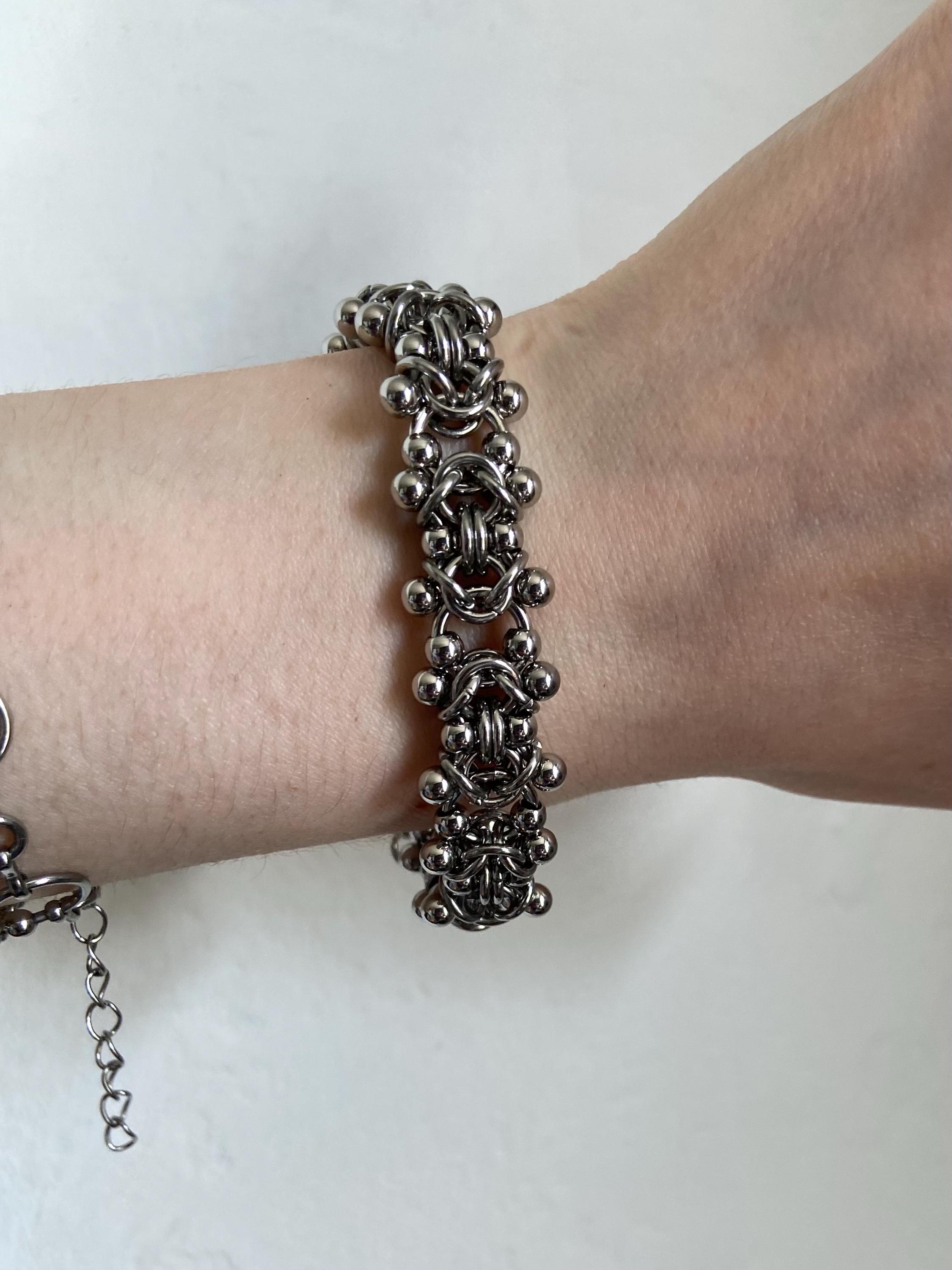 Boiled Chainmail Bubble Chainmail Bracelet, Chainmaille, Byzantine, Stainless Steel ...