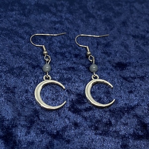 Beaded moon earrings