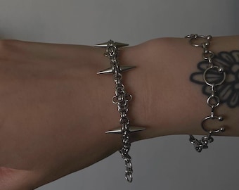 Thorns Bracelet, Spiked Chainmail, Byzantine, Stainless steel, Handmade