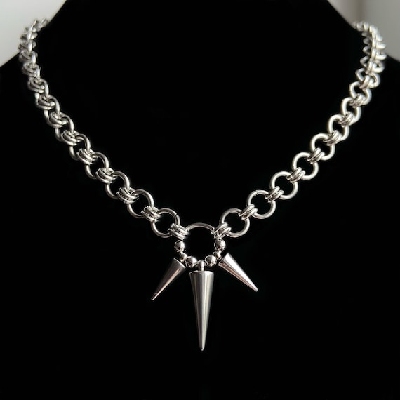 国内で当店のみ 666999 - Stainless steel spikes necklace Amazon.com: Tosmifairy Stainless Steel Chain Necklace with