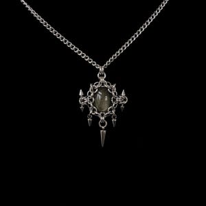 Golden Sheen Obsidian Chainmail Pendant Necklace, Stainless steel, Handmade