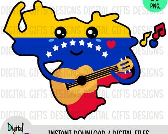 Venezuela Map Kawaii Svg, Png, Jpg