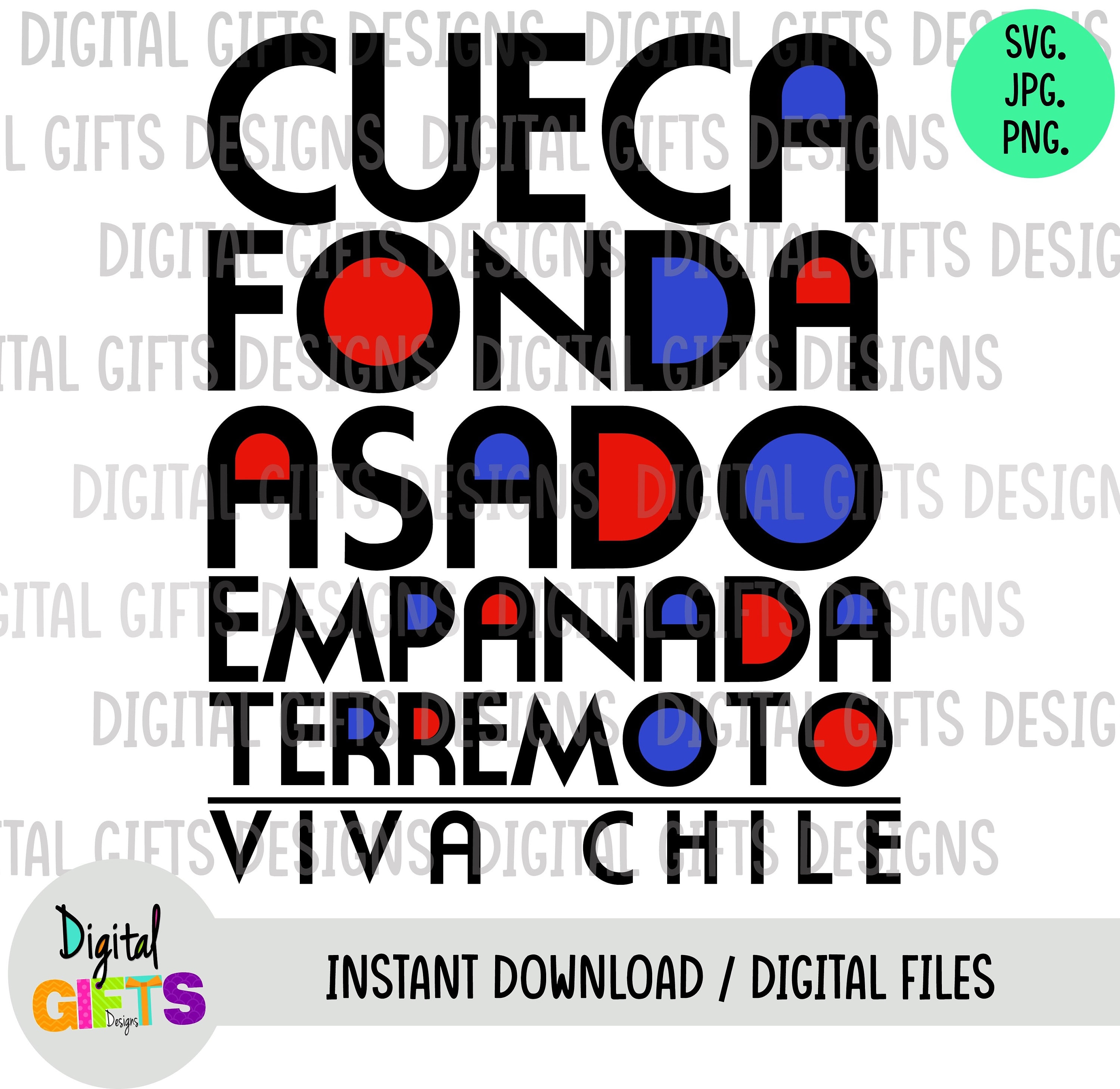 Fiestas Patrias Chile, design Svg, Png, Jpg Shirt Design, Silhouette, Cricut, Cut Files.