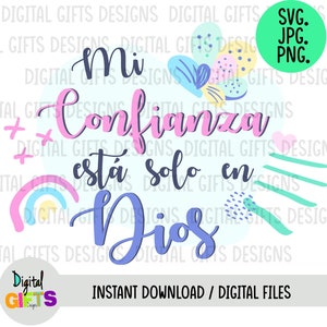Mi confianza está solo en Dios, diseño Svg, Png, Jpg.