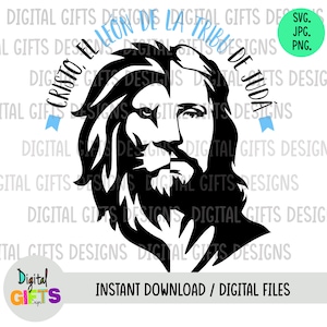 Christus der Löwe des Stammes Juda Design Svg, Png, Jpg Shirt Design, Silhouette, Cricut, Cut Files.