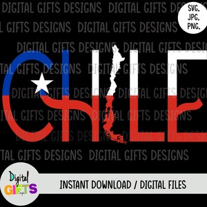 Cile, design Svg, Png, Jpg Shirt Design, Silhouette, Cricut, Cut Files.