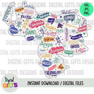Venezuelan Words, Design Svg, Png, Jpg Design, Silhouette, Cricut, Cut Files.