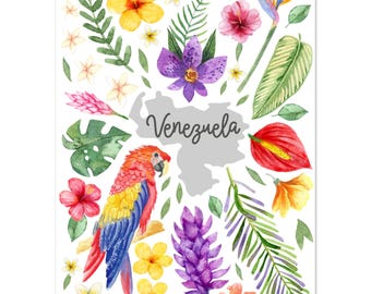 Venezuela Florece poster, classic semi-gloss paper 13x18 cm / 5x7″