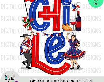Chilean parties, SVG, PNG, JPG shirt design.