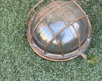 Vintage Franoux Marseille Brass Marine Bulkhead Light Nautical Passageway Lamp 1930/40s
