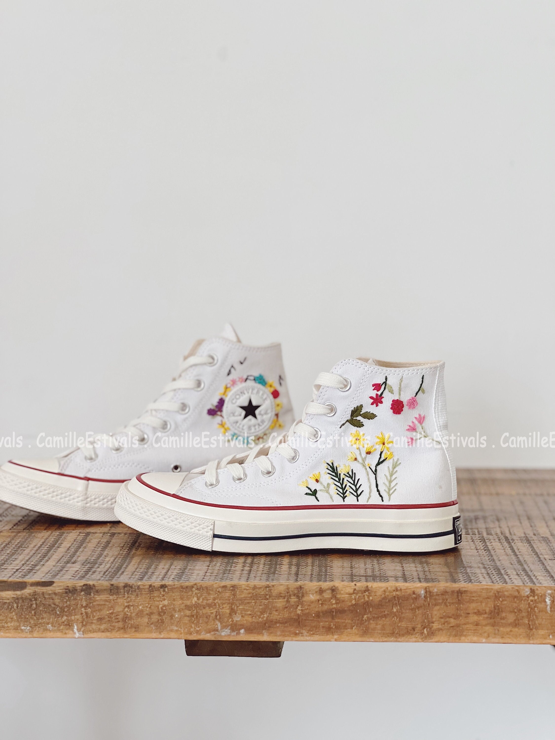 new converse with flowers