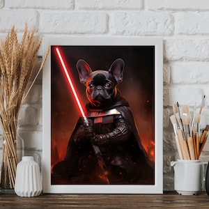Darth Lord dog portrait, Star custom dog portrait, Christmas gift, pet portrait, Jedi Wars, cat portrait, pet loss gift, cheer up gift