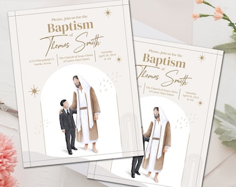 LDS Custom Baptism Boy Invitation - Baptism Invitation Template - Baptism Announcement - Baptism Digital Invitation