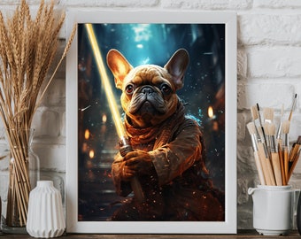Custom Jedi Pet Portrait: Wars Style Dog/Cat Art (Digital Download)
