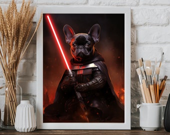 Darth Lord Hundeportrait, Star benutzerdefinierte Hundeportrait, Weihnachtsgeschenk, Haustierportrait, Jedi Wars, Katzenportrait, Haustierverlustgeschenk, Aufmunterungsgeschenk