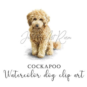 Cockapoo Watercolor Png Clipart - Cockerpoo Digital Portrait ...