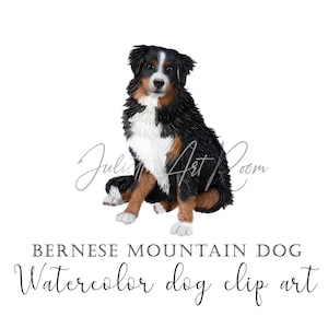 Berner Sennenhund Aquarell Clipart mit transparentem Hintergrund - Bernerin Geschenk - Berner Mama - Sublimation Design - DIY Portrait