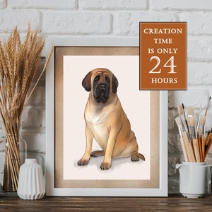 Custom dog portrait, Loss of Loved, Christmas gift, Cheer up gift, Pet portrait, custom caricature, Pet Loss Gift, Pet memorial, dog mom image 1