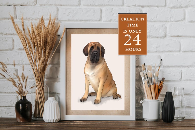 Custom dog portrait, Loss of Loved, Christmas gift, Cheer up gift, Pet portrait, custom caricature, Pet Loss Gift, Pet memorial, dog mom image 1