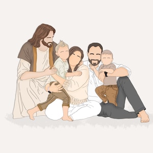 Custom memorial portrait with Jesus, Miscarriage family portrait, Lost of Loved, Memorial Keepsake, Angel portrait, Christ holding baby