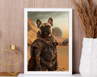 Paul Atreides dog portrait, Muad'Dib on Arrakis, Dune poster pet portrait, Timothee Chalamet cat portrait, Cheer up gift, Pet memorial