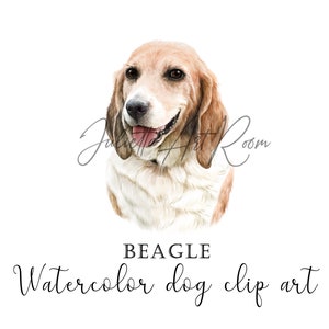 Beagle Aquarell Clipart mit transparentem Hintergrund, Beagle Porträt png, DIY Porträt, Beagle Welpe, verloren von geliebt, Hund Clipart