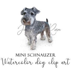 Miniature Schnauzer dog clipart, animal clipart, Zwergschnauzer dog png, Mini Schnauzer portrait, DIY portrait, Sublimation design, Dog mom