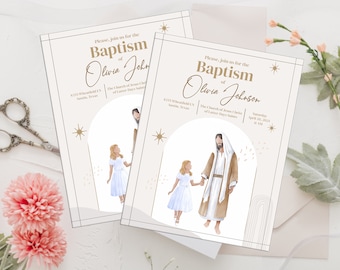 Custom Baptism Girl Invitation - Baptism Invitation Template - LDS Girl Baptism - Baptism Announcement - Baptism Digital Invitation