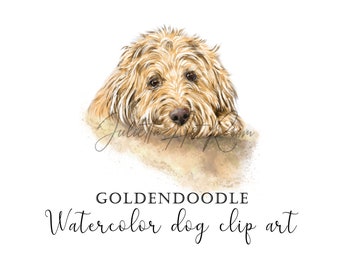 Labradoodle png illustration, Goldendoodle watercolor dog clipart, Poodle Mix clipart, DIY portrait, Poodles portrait, Dog portrait, Dog mom
