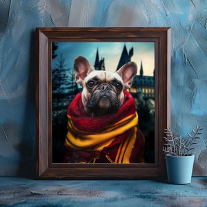 Custom wizard dog portrait, Magic school pet portrait, Custom Wizarding Universe pet illustration, cheer up gift