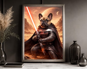 Darth Lord dog portrait, Star custom dog portrait, Christmas gift, pet portrait, Jedi Wars, cat portrait, pet loss gift, cheer up gift
