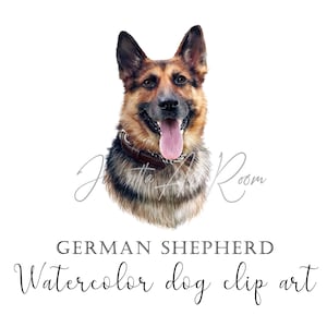 German Shepherd watercolor clipart, Shepherd Png Sublimation, Dog clipart, Hand Drawn Shepherd, DIY portrait, Shepherd mom, Dog portrait