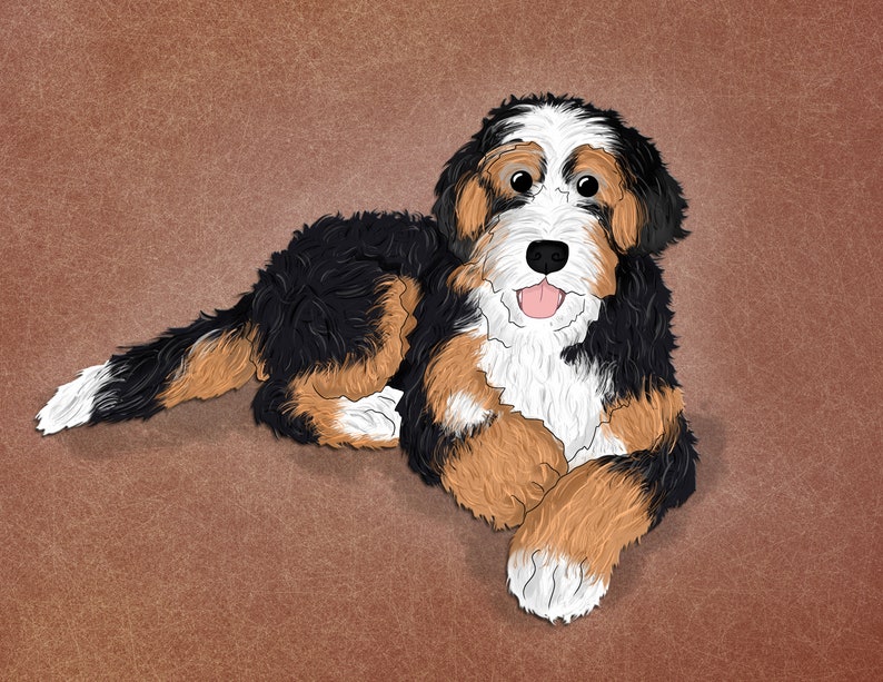 Custom dog portrait, Loss of Loved, Christmas gift, Cheer up gift, Pet portrait, custom caricature, Pet Loss Gift, Pet memorial, dog mom image 6
