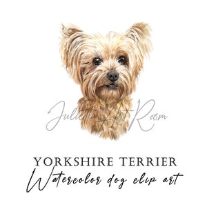 Yorkshire Terrier aquarelle png clipart - Yorkie maman & papa png - Clipart pour chien - Design de sublimation - Portrait DIY - Cadeau pour les amoureux des chiens