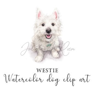 Watercolor Westie Clipart, West Highland Terrier png, Westie mom, Westie dog illustration with transparent background, DIY portrait