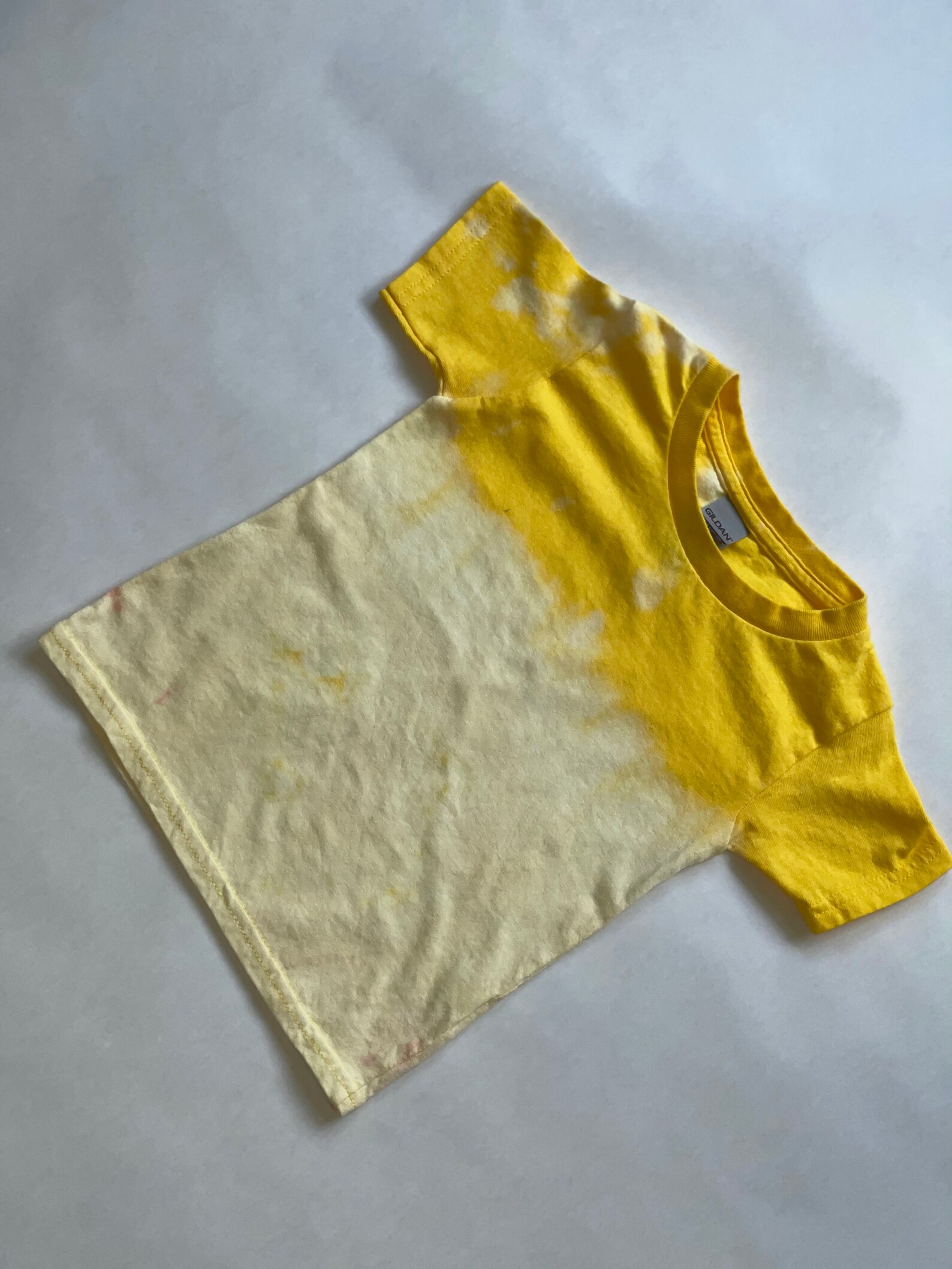 Toddler Yellow Reverse Tie Dye Bleached/Acid wash T-shirt | Etsy