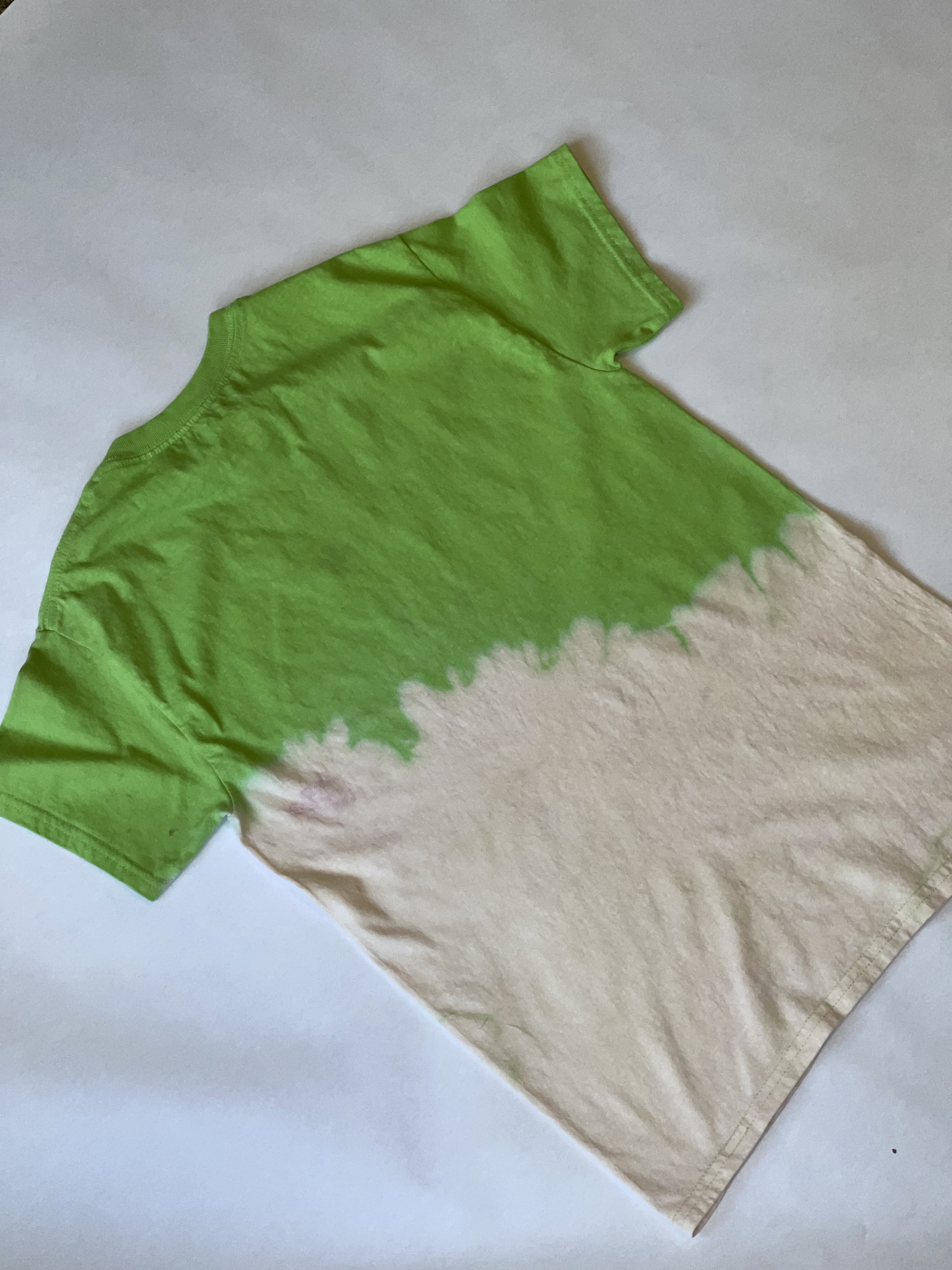 Lime Green Reverse Tie Dye Bleached/Acid wash T-shirt | Etsy