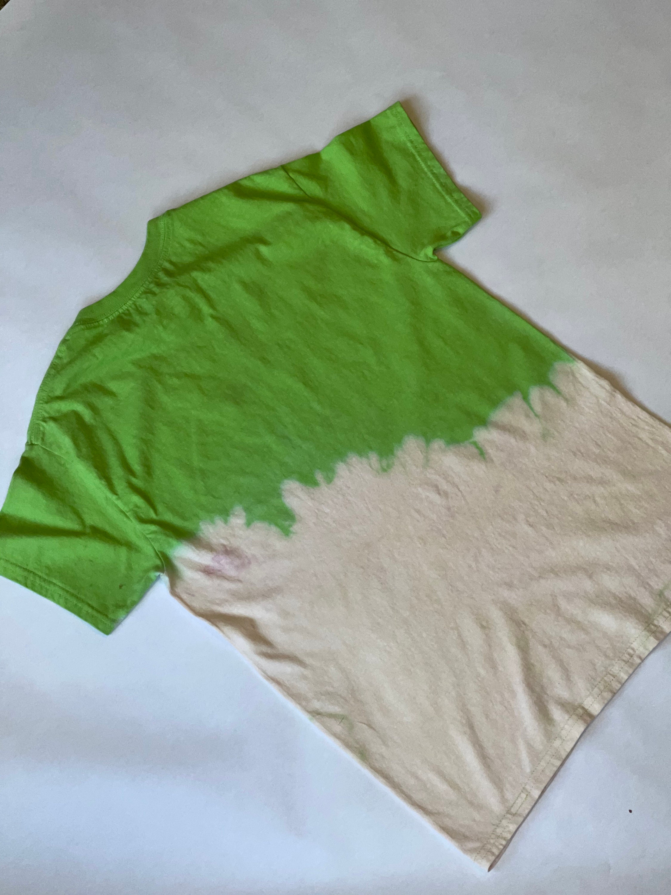 Lime Green Reverse Tie Dye Bleached/Acid wash Tshirt Etsy