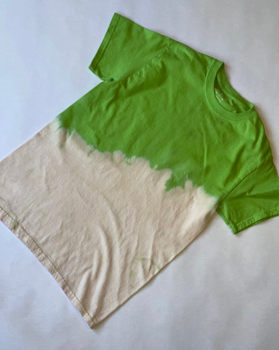 Lime Green Reverse Tie Dye Bleached/Acid wash Tshirt Etsy